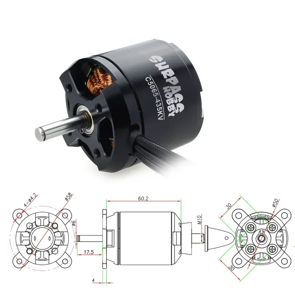 SURPASS HOBBY C5065 5065 435KV 335KV Brushless Motor for Airpalne Aircraft Multicopters RC Plane Helicopter