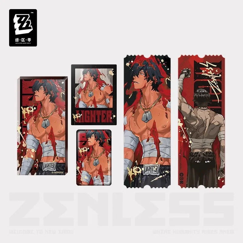 

[Genuine] Game Zenless Zone Zero Lighter Cosplay Tinplate Badge Anime Cartoon Desktop Acrylic Ornaments Halloween Laser Set