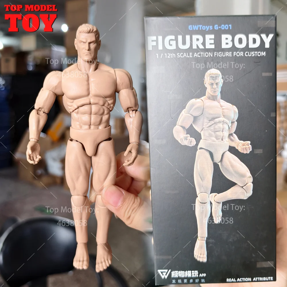

GWToys G001 1/12 Male Strong Muscular Body 16cm Soldier Super Flexible Action Figure Articulated Body 6" Drawing Mannequin Dolls