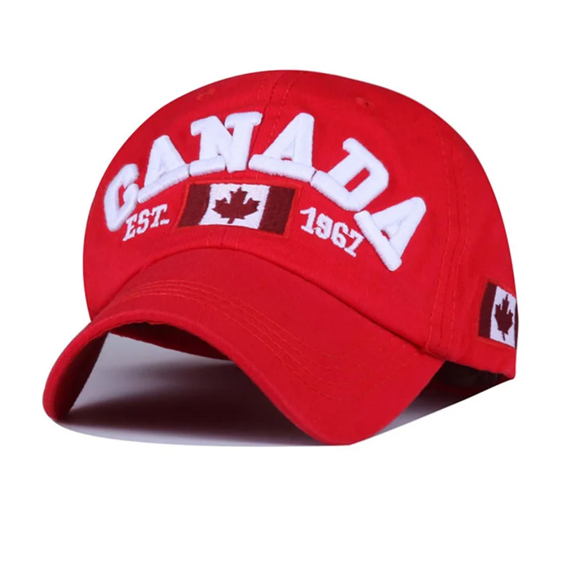 Cotton Gorras Canada Adjustable Baseball Cap Flag of Canada Hats Snapback Adjuatable Mens Baseball Cap Hat Unisex Casual