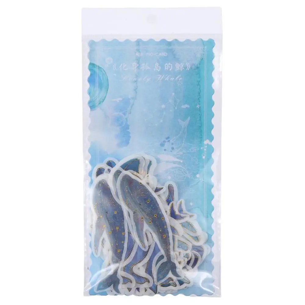 Decorative Stickers Blue Stickers White Washi Paper Sea Stickers Whale Stickers for DIY
