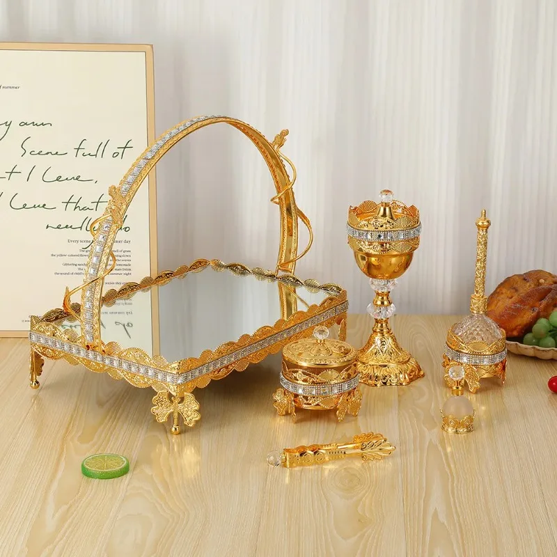 European butterfly decorative incense burner set retro light luxury wrought iron incense ornament personalized portable