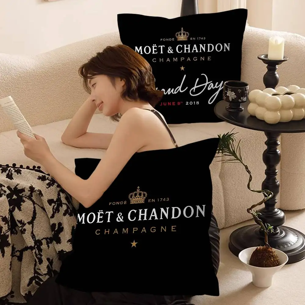 Capa de Almofada de Luxo M-Moet C-Chandon, Presente Decorativo para Quarto, Sofá e Cadeira