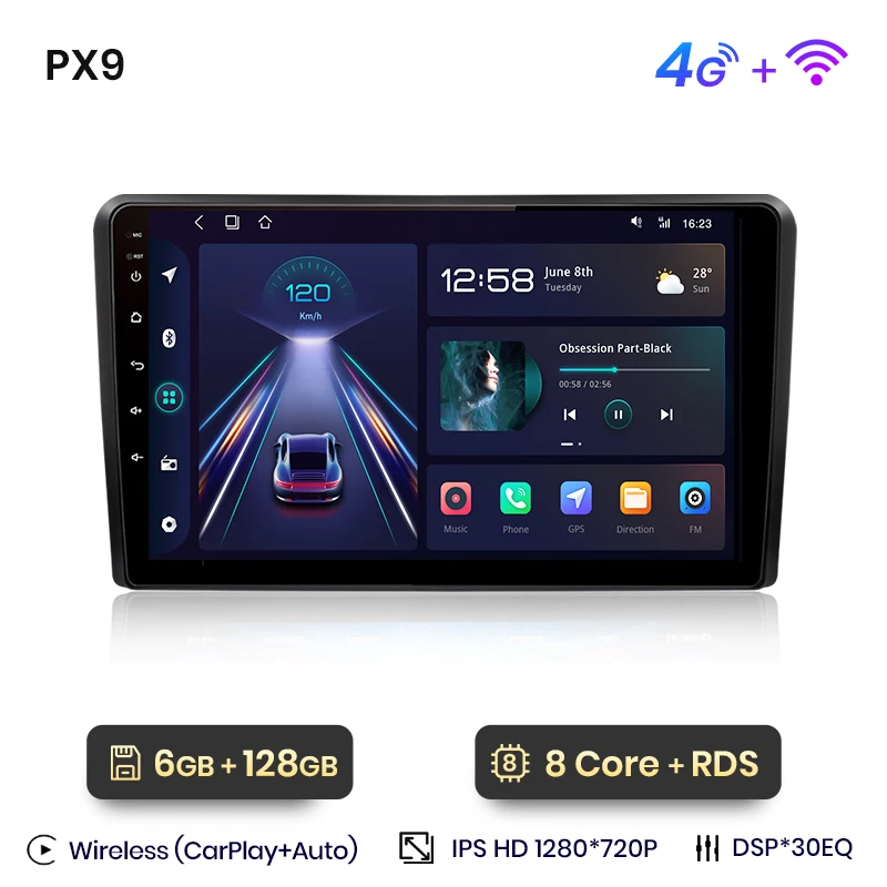 AWESAFE Wireless CarPlay Android Auto Car Radio Stereo For Renault Clio 3 2005-2014 Car Intelligent Systems BT FM RDS Plug & Play SWC UK Shipped image 3