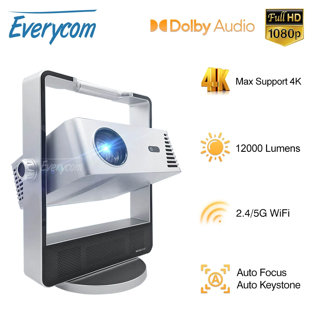 Everycom T11 Full HD Projector 1080P 2K 4K Video Movie Beamer 5G WiFi 1+8GB Android Projector Home Theater Cinema Smart TV Beam