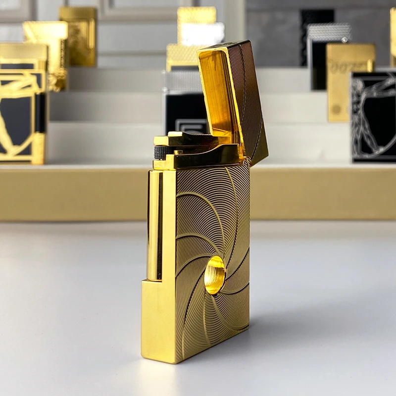 

New commemorative edition single and double flame luxury lighter Ping Sound natural paint cigarette smoking butane lighter