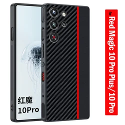 For Nubia Red Magic 10 Pro Plus Case Luxury Fiber Texture PU-Leather Back Cover Capa for RedMagic 10 Pro+ Funda