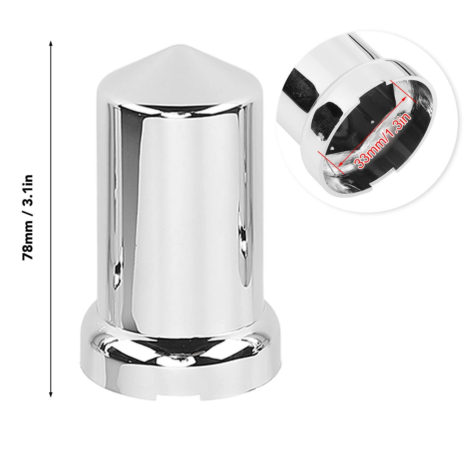 33mm Lug Nut Covers Lug Nut Covers ABS Chrome Plastic Anti Rust 33mm Flanged Lug Nut for Trucks Trailers and Vehicles