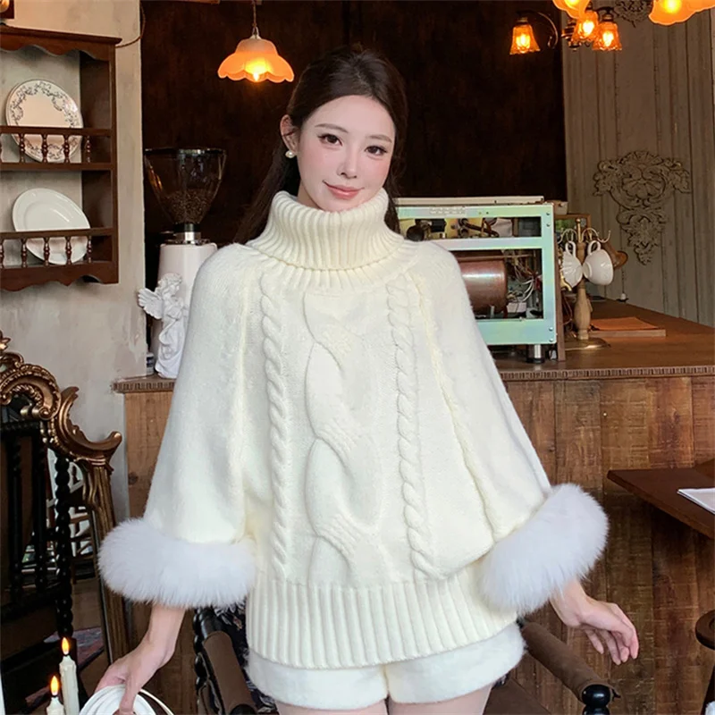 

2025 женский свитер с воротником, вязаные мягкие пуловеры, кашемировые джемперы, однотонные мягкие свитера, женский осенне-зимний повседневный топ