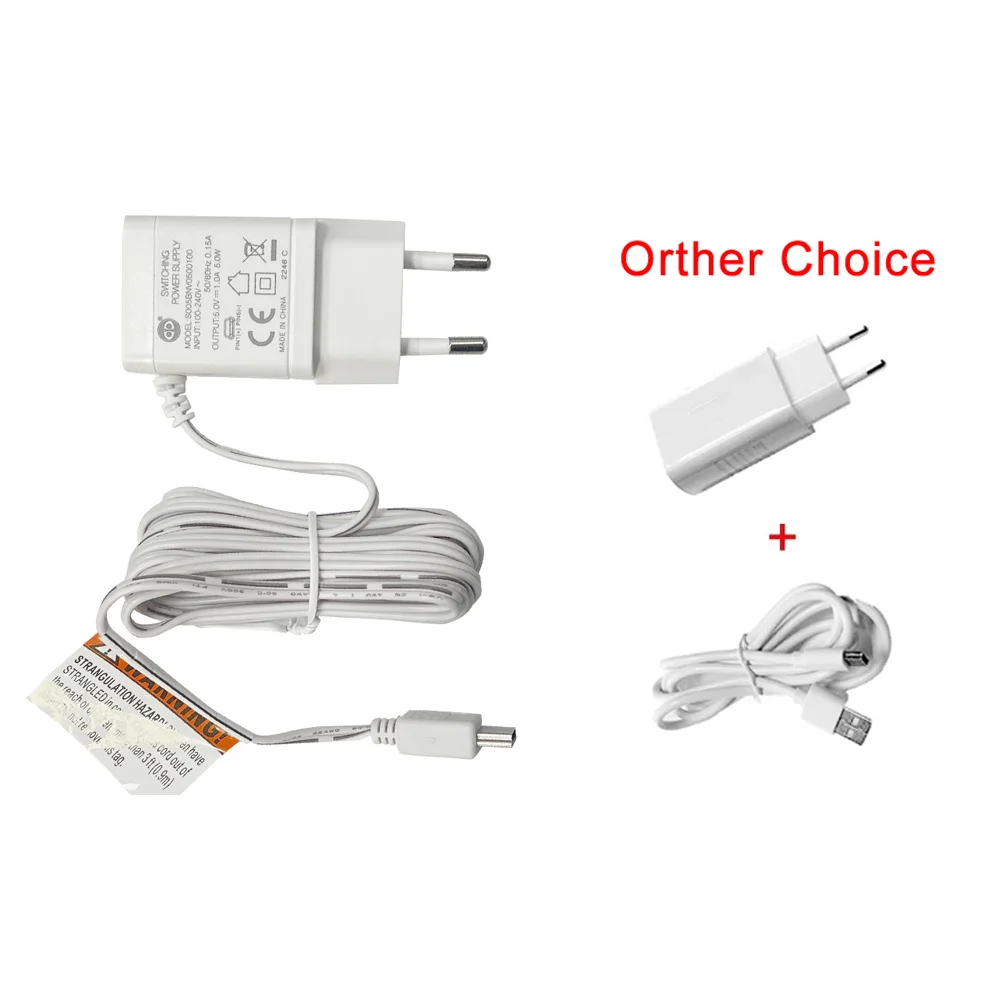 Original 2M EU Power Adapter Charger DC 5V 100-240V 50/60HZ For Baby Monitor VB601/VB602/VB603/VB605/VB607 Baby Nanny Camera