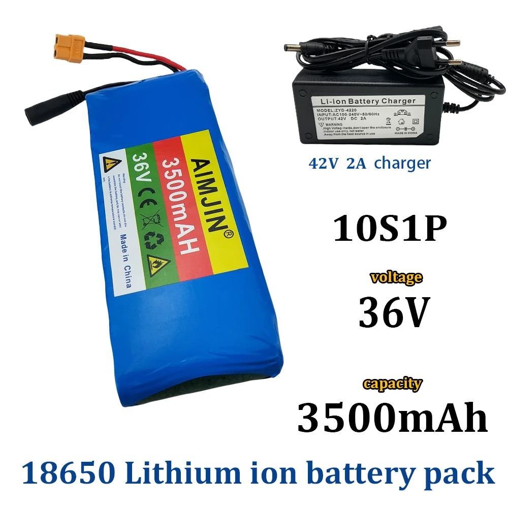 

36V Battery 100% Genuine New 36V 3500mAh 10S1P 18650 Lithium-ion Rechargeable Battery Pack 20A with BMS Scooter and Bicycle