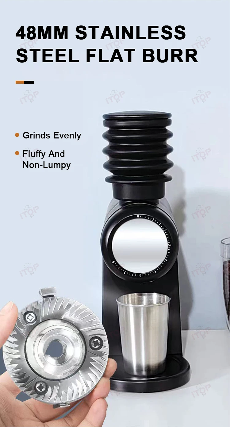 ITOP CG-14 Coffee Bean Grinder 48mm Stainless Steel Flat Burr French press to Espresso Miller Home Use Coffee Grinder