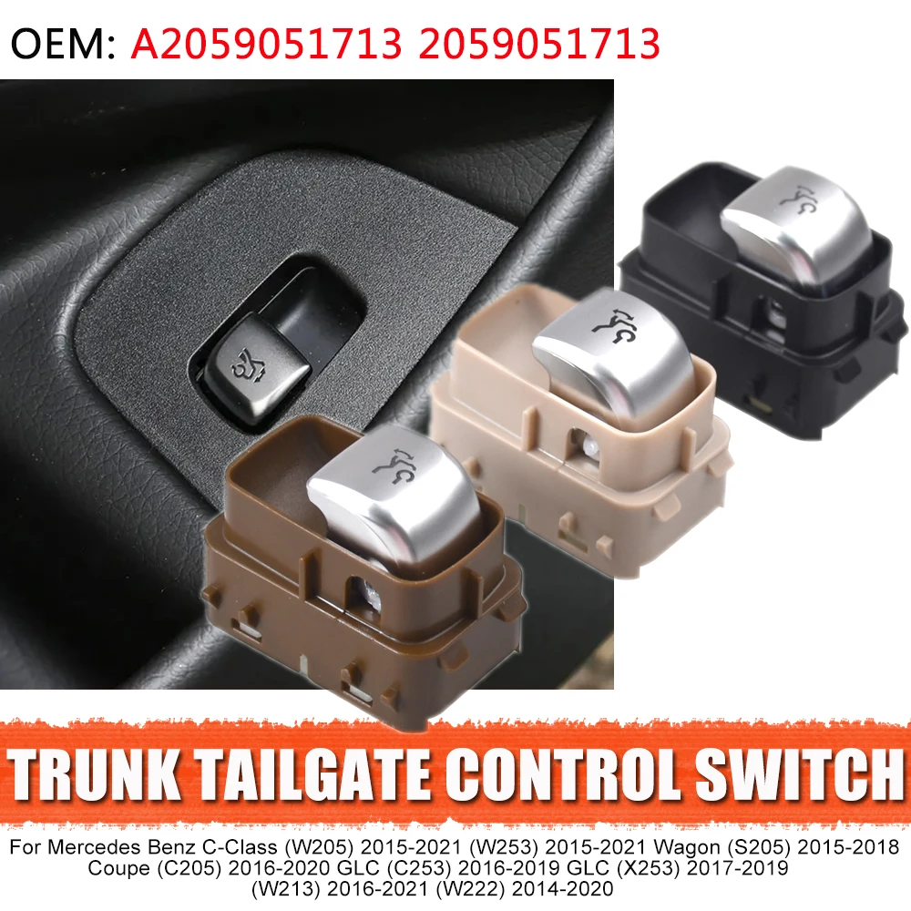 Heckklappen-Entriegelungsschalter A2059051713 2059051713 Für 2015-2021 Mercedes-Benz W205 W253 S205 C205 GLC C253 X253 W213 W222 – Detail 1