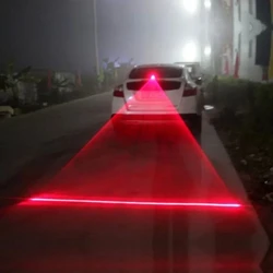 LED Car Motorcycle Laser Red Line Anti Collision Rear-end Car Laser Tail Fog Light Braking Parking Warning Lamp