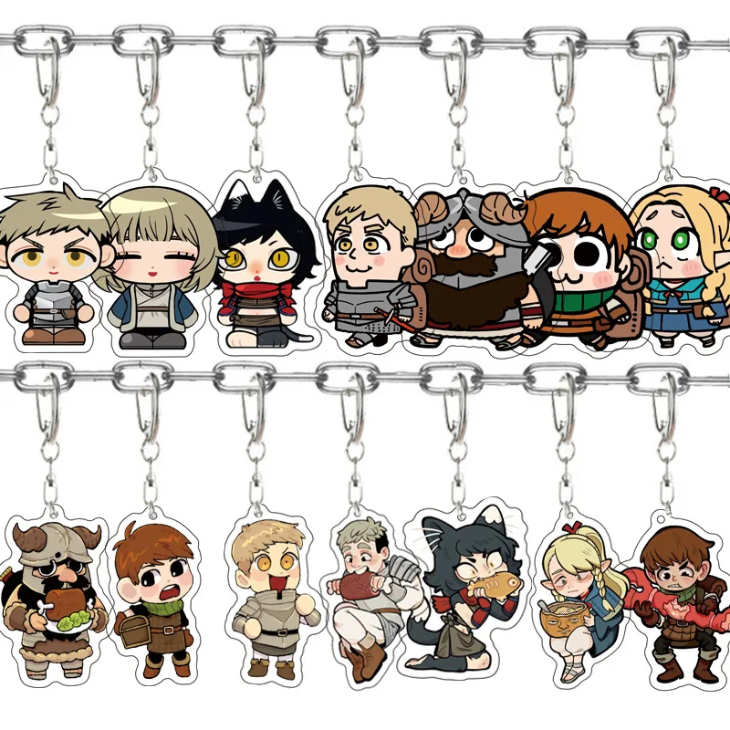 New Delicious in Dungeon Acrylic Keychain Laius Marushiru Anime Peripherals Cute Cartoon Compact Exquisite Pendant Accessories