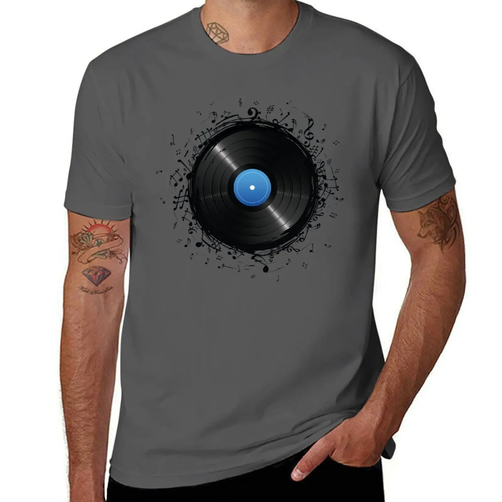 33 Vinyl Record Music Notes T-Shirt Man t-shirt graphics anime figures t shirts for men graphic