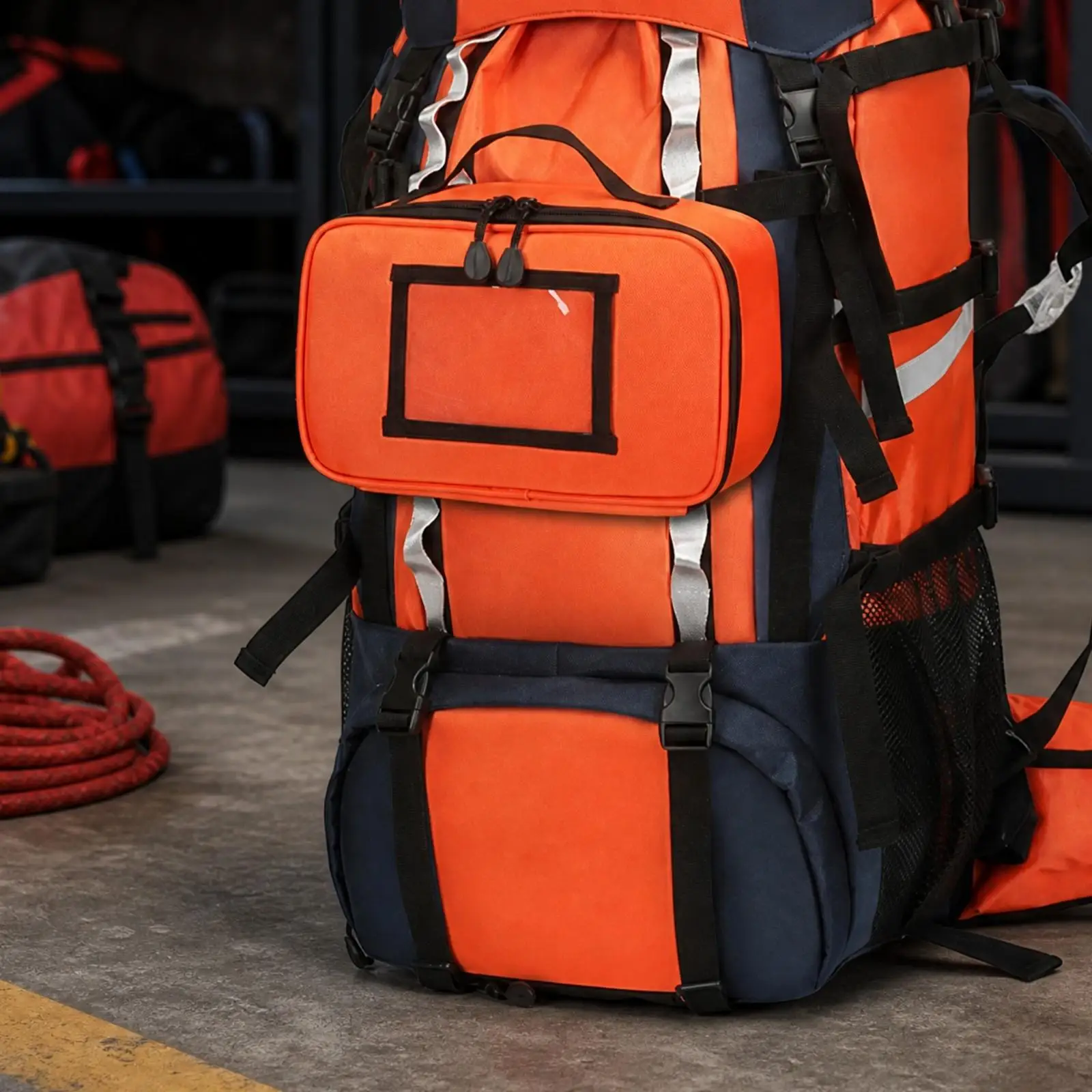 Medical Equipment Backpack Large-Capacity Backpack with Waist Belt Waterproof Flame-Resistant for Firefighters