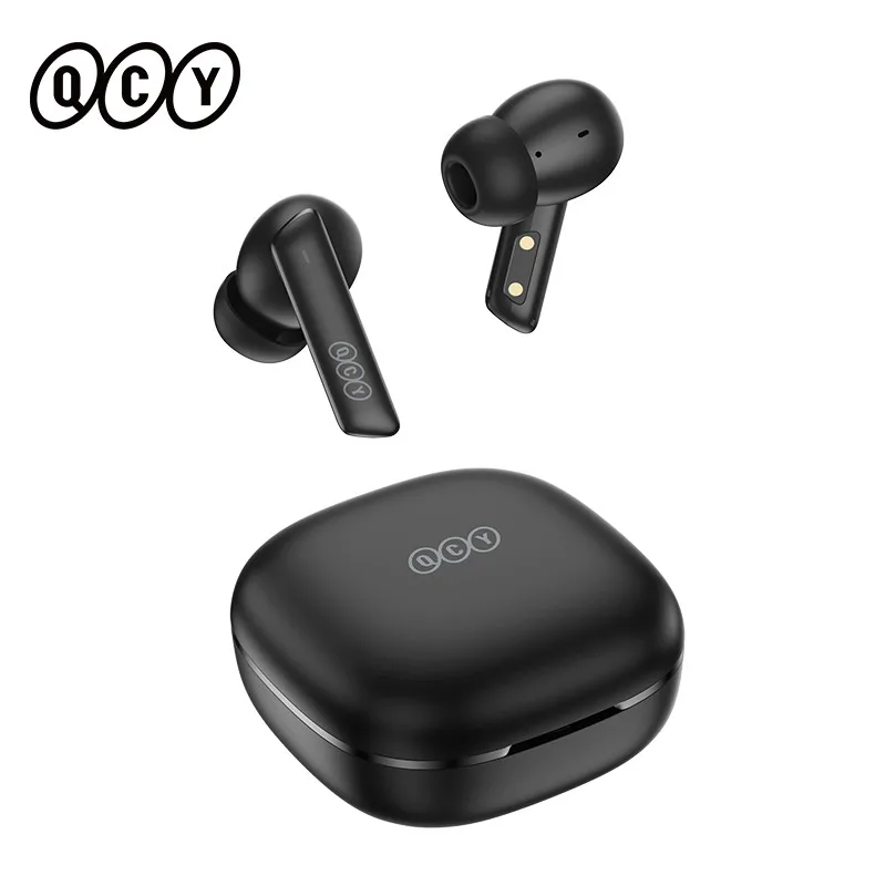 QCY HT05 ANC bezprzewodowe słuchawki 40dB redukcja szumów Bluetooth 5.2 słuchawki 6 Mic ENC HD Call słuchawki TWS tryb przezroczystości