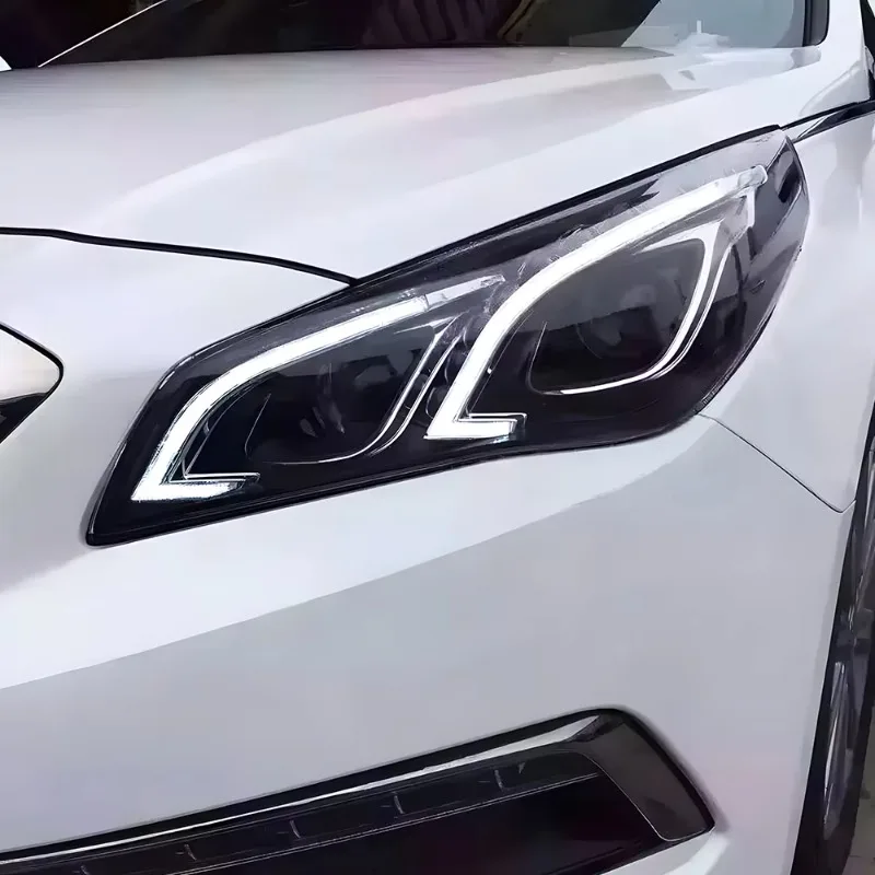 

For Hyundai Sonata 9 2015-2018 Car Front Light Upgrade W212 E-Class Design LED Headlight Bifocal Lens Assembly Hot Accessories