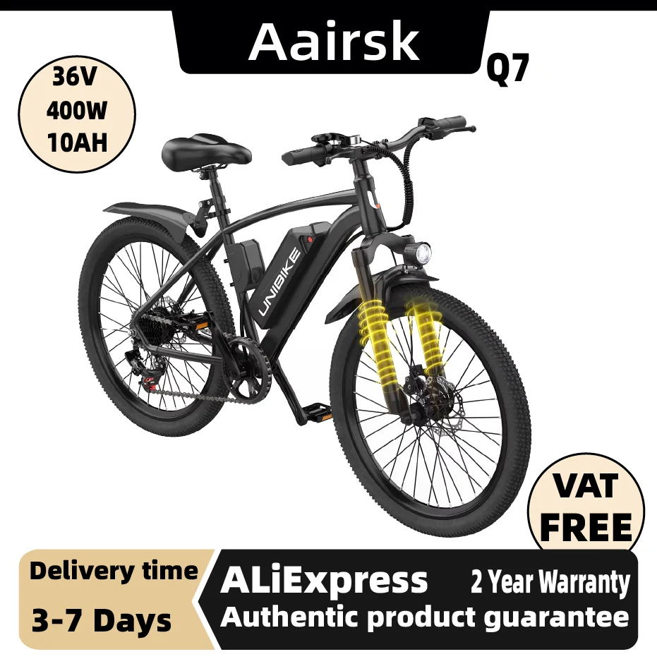 

Aairsk Q7 Adult E-bike 400W Motor 26 Inch Fat Tire E-Mountain bike Off-road Electric bicycle 36V 10Ah Battery Electric Bike