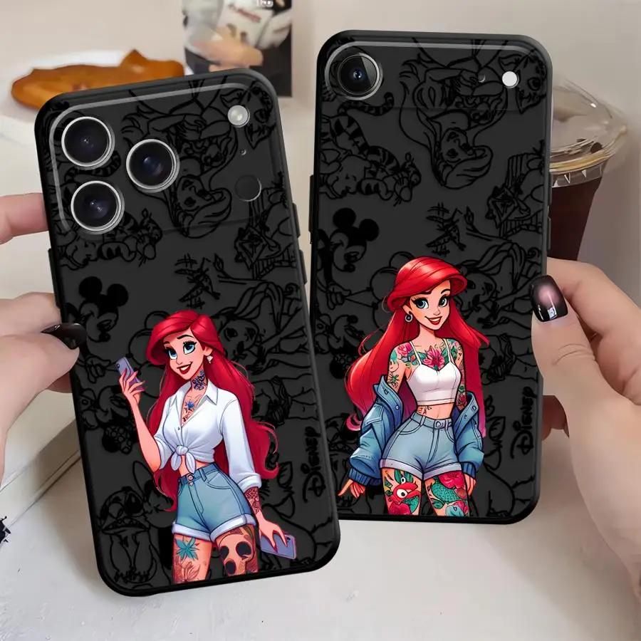 Case for iPhone 13 Mini 12 17 16 Pro Max 15 Plus X XS XR 11 17Air 7 8 SE 14 Soft Back Phone Cover Disney Ariel Princess