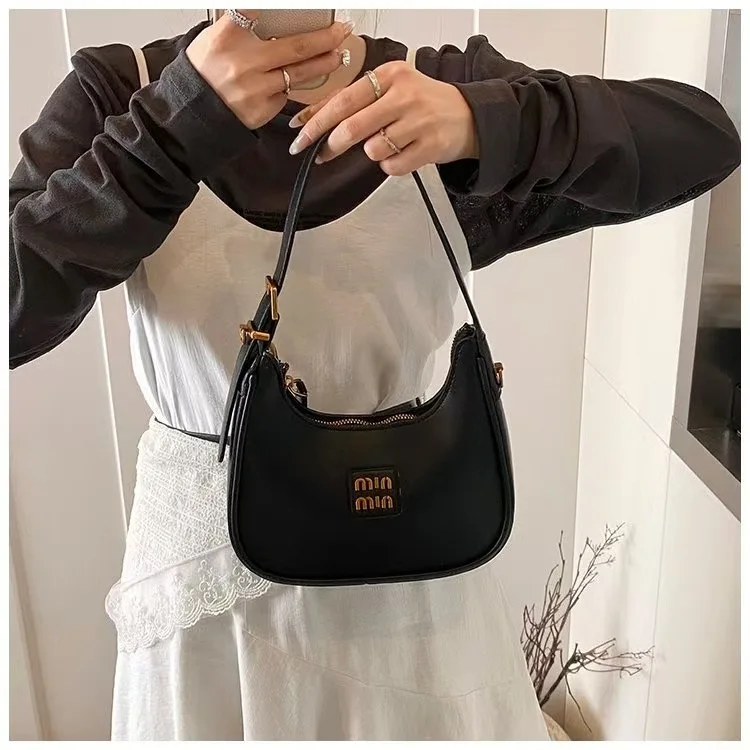 حقيبة هوبو لخريف وشتاء 2025، محفظة تحت الإبط للنساء، حقيبة كتف بسيطة، حقيبة كروس مزخرفة، عتيقة