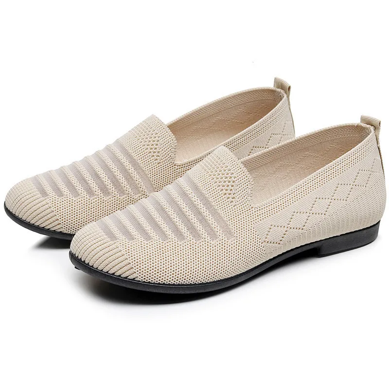 

Ladies' Soft Sole Slip-On Shoes, Breathable Mesh Casual Sneakers Lightweight Comfortable Walking Flats for Indoor & All Seasons