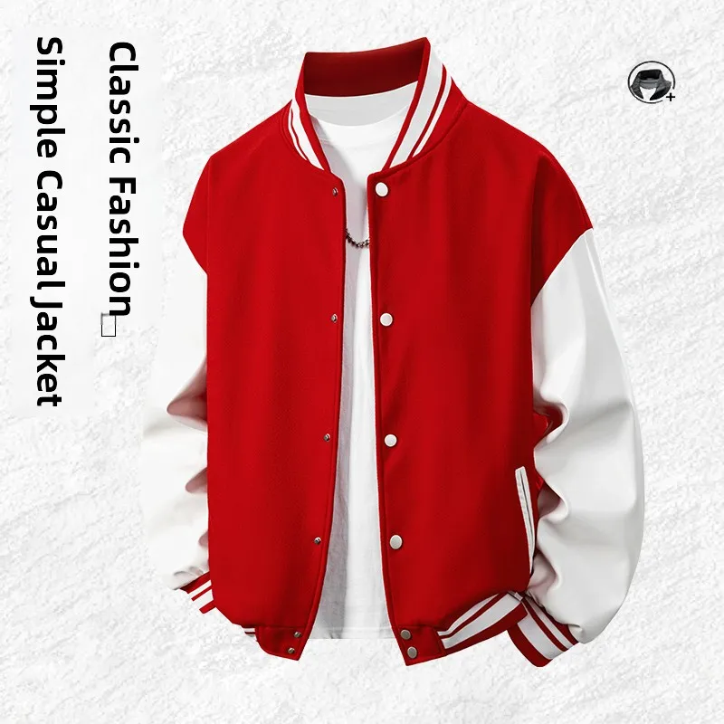 Bluza baseballowa dla par, luźna odzież wierzchnia, długa bluza, młodzieżowa, codzienna, męska, damska, jesienno-zimowa, modny trend.