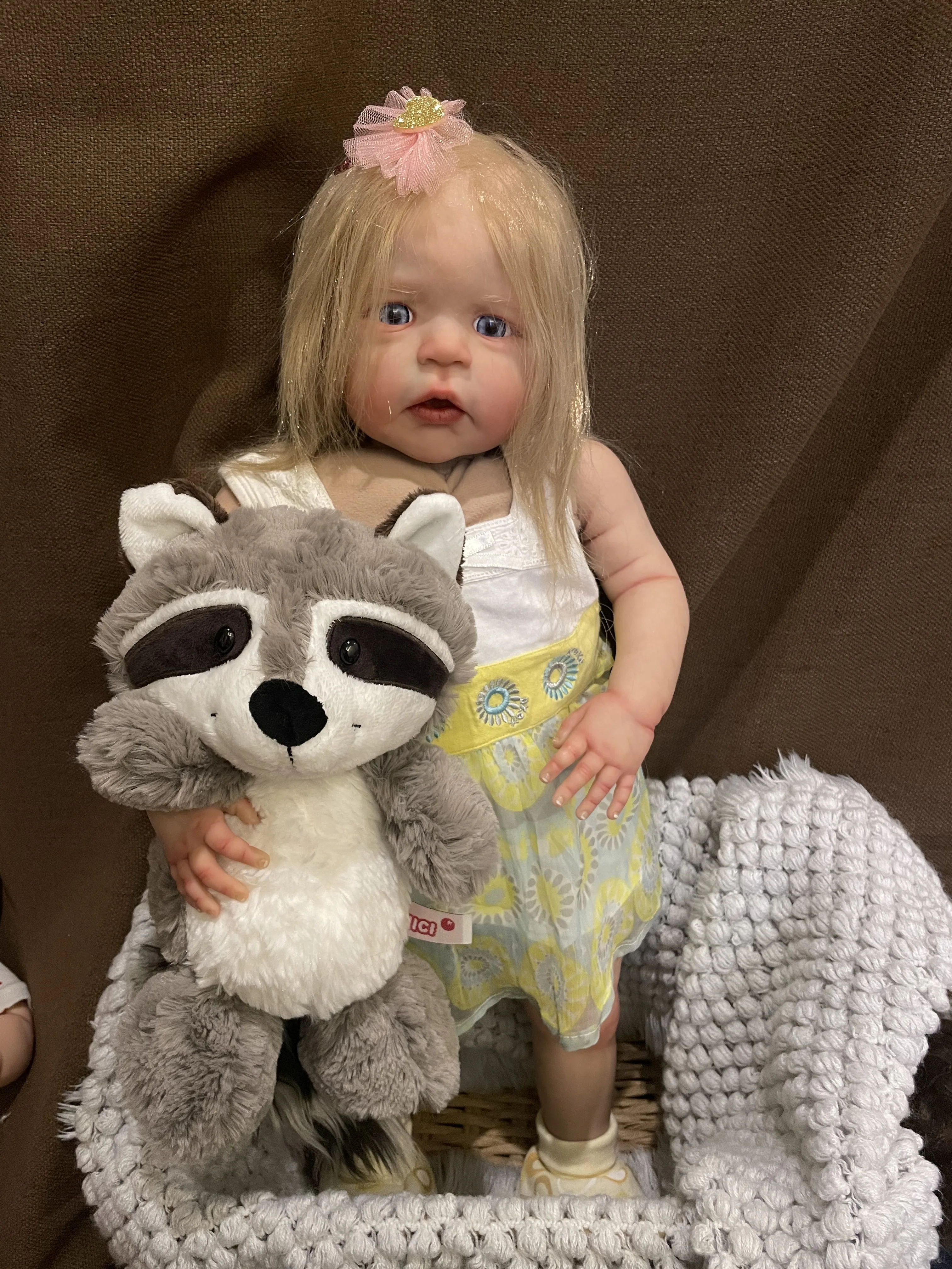 

FBBD 100%Hand-Made By Artist 25inch Reborn Baby Finished Doll Sandie With Hand-Rooted Hair Real Reborn Art Doll Toys For Girls