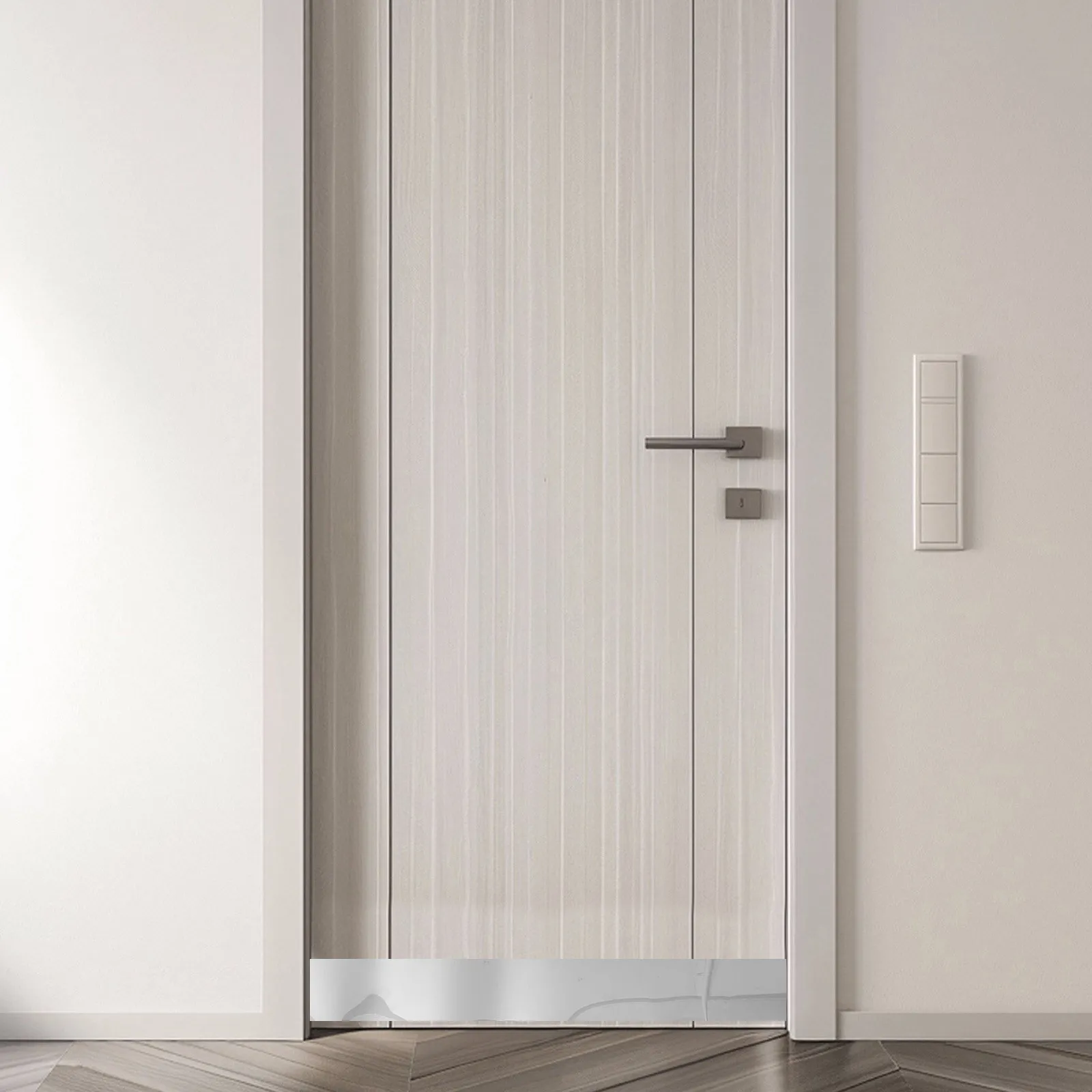Self Adhesive Stainless Steel Door Kick Plate 39.37x3.94 Peel Stick Metal Protector Anti Kick Board Interior Front Door Bottom