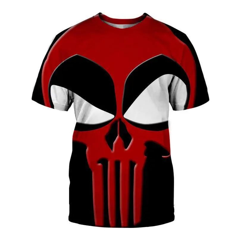 New Marvel Hero Deadpool Pattern Series Men\'s Fashion 3D Printed  Short sleeved T-shirt Loose Tops Tees O-Neck Casual Clothing