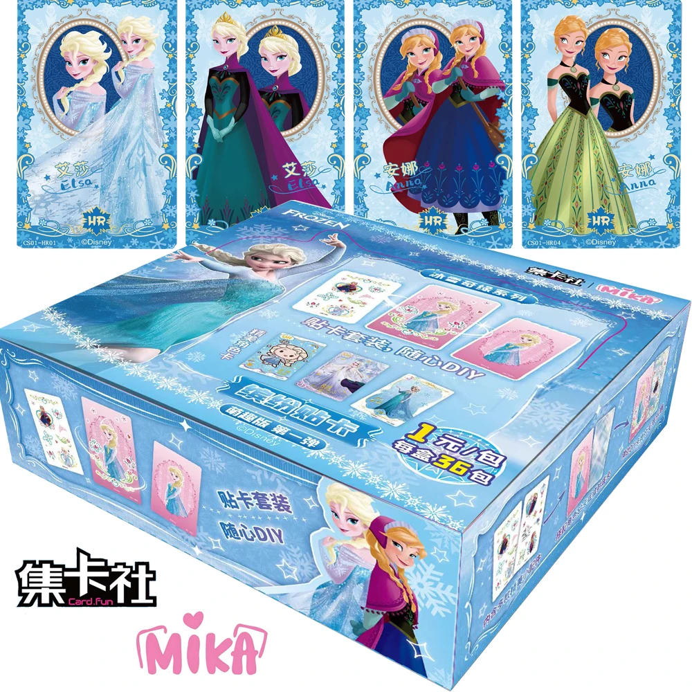 

CARD.FUN Disney Frozen Colorful Stick Cards for Kids Famous Fairy Tale Characters Elsa High Rarity Shining Color Card Gift Toy