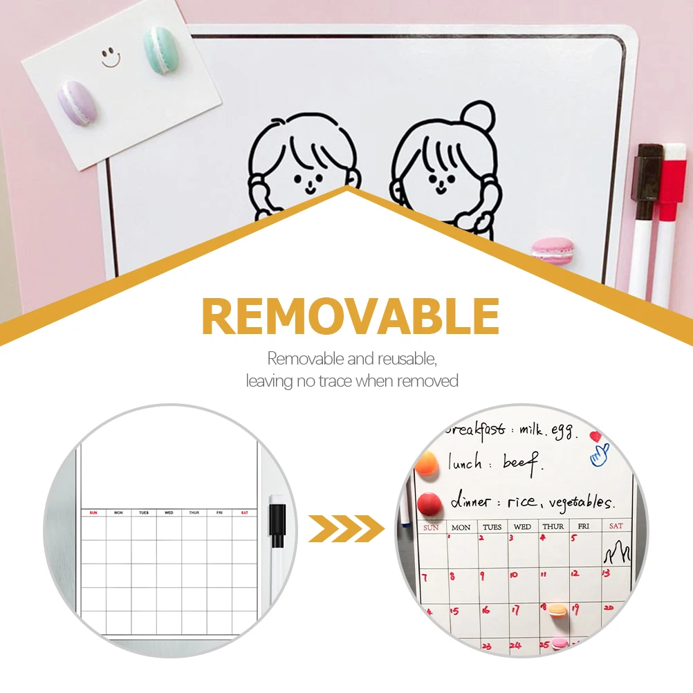 

2 Sets Pcs Sticker Planning Whiteboard Schedule Message Kitchen Reminder Magnetic Writing Board Fridge List Calendar Erase Board