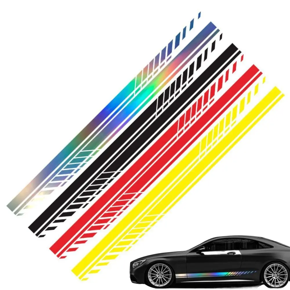 

2Pcs PVC Car Body Side Decal Universal Multi-color Car Side Door Stripe Sport Style Cool Racing Stripe Graphic Stickers SUV