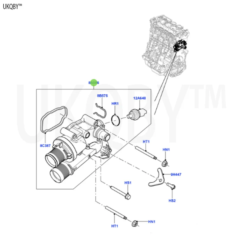 La nd Ro ve r second-generation Freelander 2006-2014 LR001312 housing - thermostat