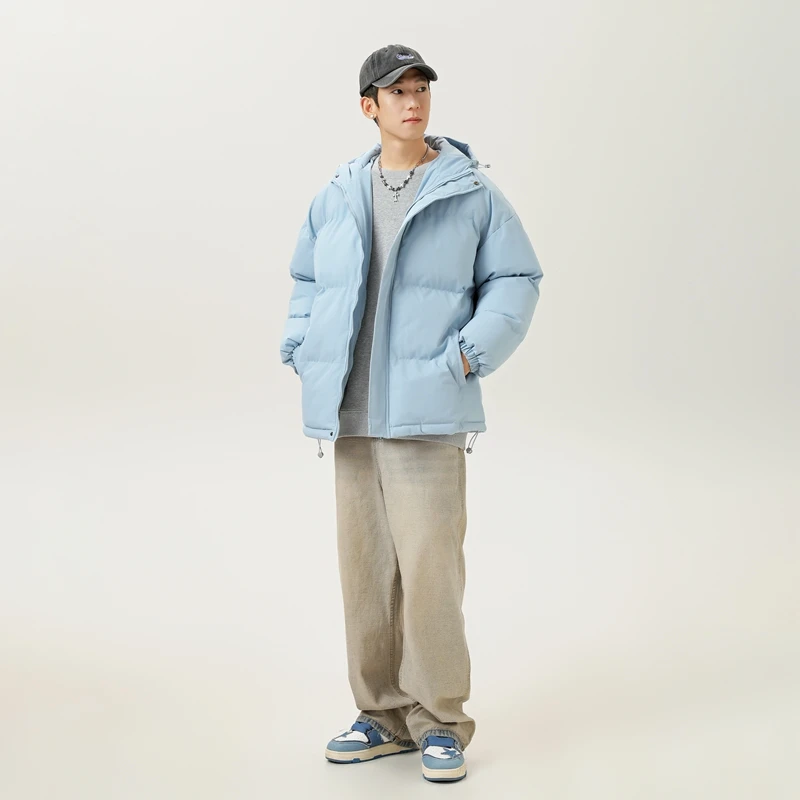 Brotjacke für Herren, lässig, mit Kapuze, Baumwolle gefütterte Jacke, modische Herrenmäntel, Outdoor-Jacke, bequeme und modische Jacke