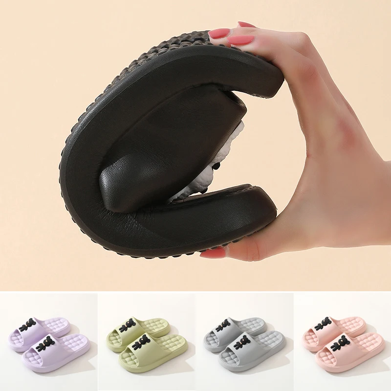 

New Couples Slippers Thick Bottom Non-slip Bathroom Cute Women Sandal Indoor Outdoor Summer Home Comfortable Shoes