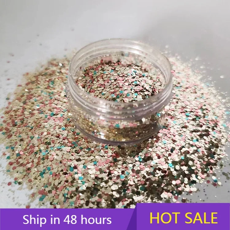 

YTYIN 2023 Wholesale High Quality Cosmetic Glitter for Nail Art 1 Piece PET Material Chunky Glitter