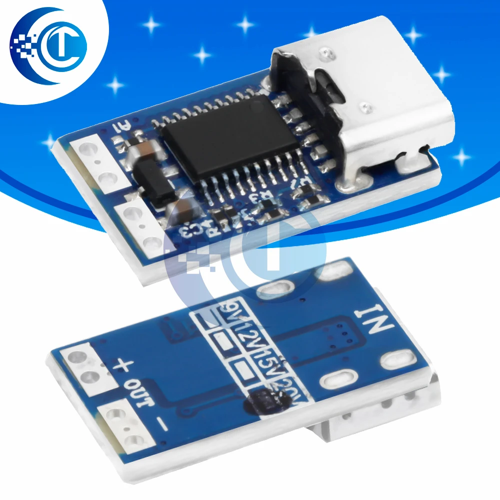 PDC004 Type-C PD Decoy Module: PD2.0/PD3.0 to DC Trigger Cable with QC4 Fast Charger (9V/12V/15V/20V)