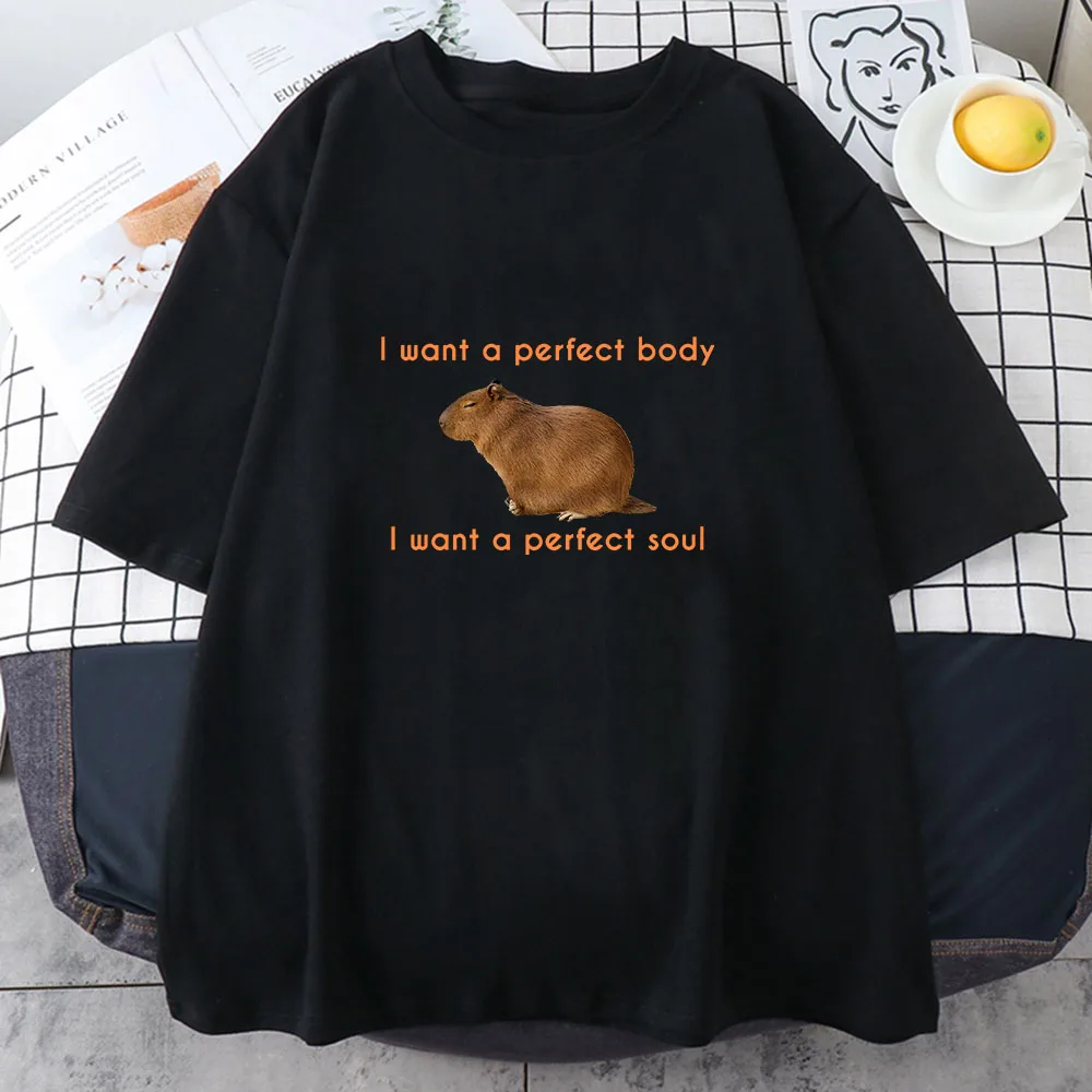 Radiohead Capybara Cartoon Printing T-shirts Cotton High Quality Soft Tee-shirt Ropa De Mujer Women/Men Clothing Spring Summer