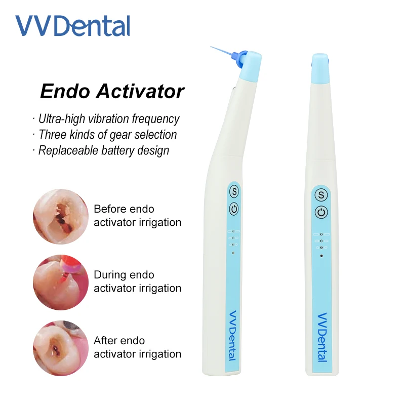 VVDental RW-3 Endodontic Sonic Irrigators Root Canal Activators 60 Disposable Tips 3 Speed Settings LED Light Clinical Handpiece