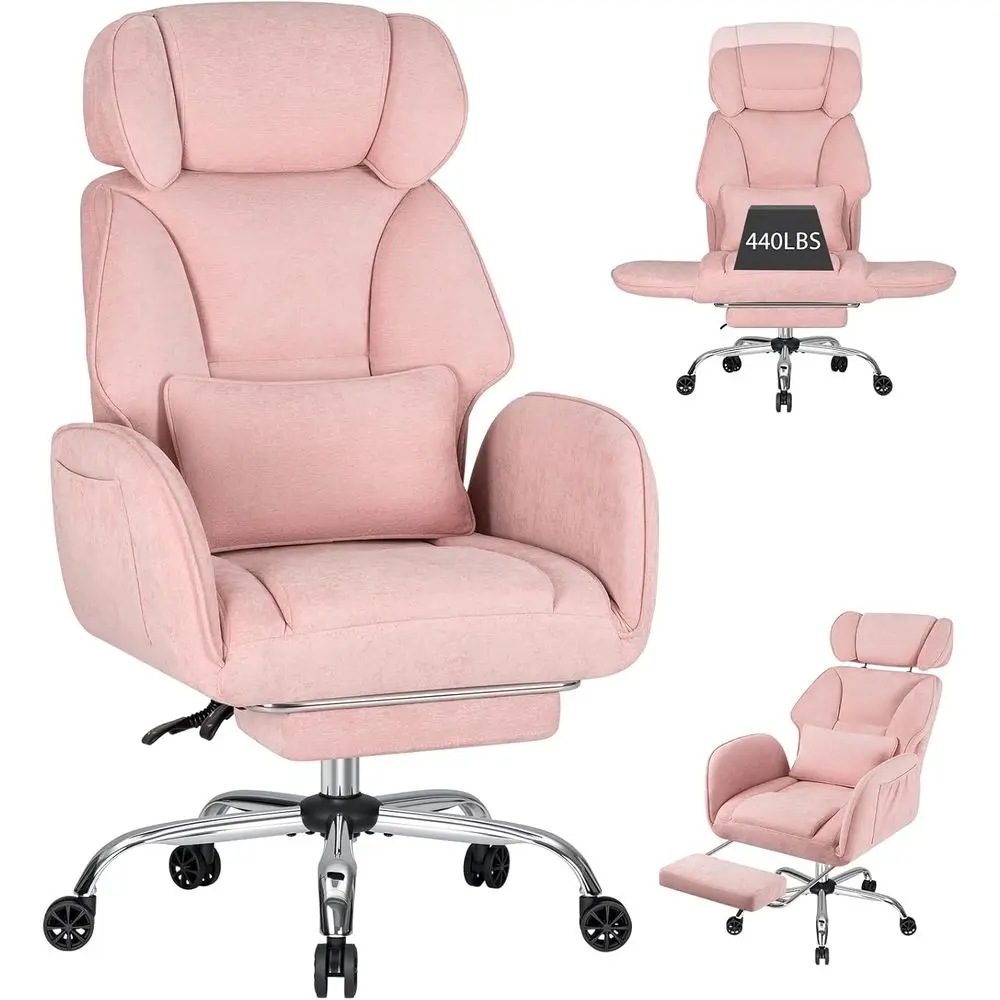 

Ergonomic Office Chair with Wheels, Reversible Armrests, Wide Seat for Comfortable Desk Use, Ideal for Gaming, Reading, Working