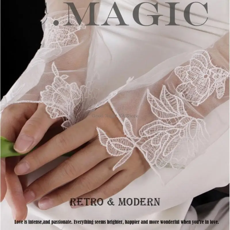  Tulle Gloves for Women and Girls in Theme Party Comfortable to Wear Elastic Nightclub Tulle Lace Gloves