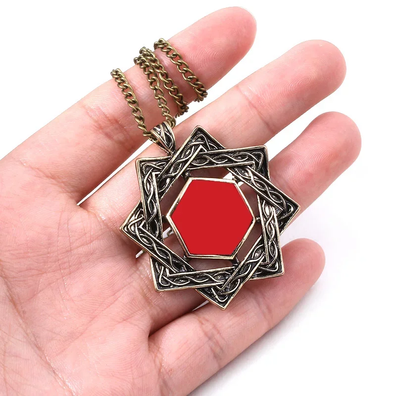 Game Cosplay Necklaces Amulet of Mara Arkay Morrowind Long Necklace Dark Brotherhood Red Crystal Pendant Gift