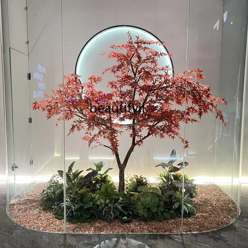 Artificial Red Maple Chinese Rockery Dead Tree Indoor and Outdoor Decoration Landscape Fake Trees Decoration