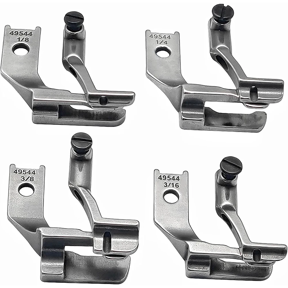 4 PCS/Set #49544+49047 Double Toe Piping Welting Walking Foot（1/8+3/16+1/4+3/8 ）For Paff Industrial Sewing Machine Accessories