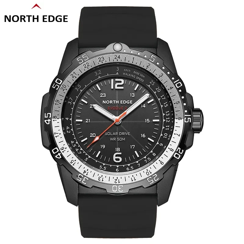 NORTH EDGE Men Digital Solar Power Luminous Enviormentally Military Watch Waterproof 50m Men\'s Sport Wristwatches Clock EVOQUE 2