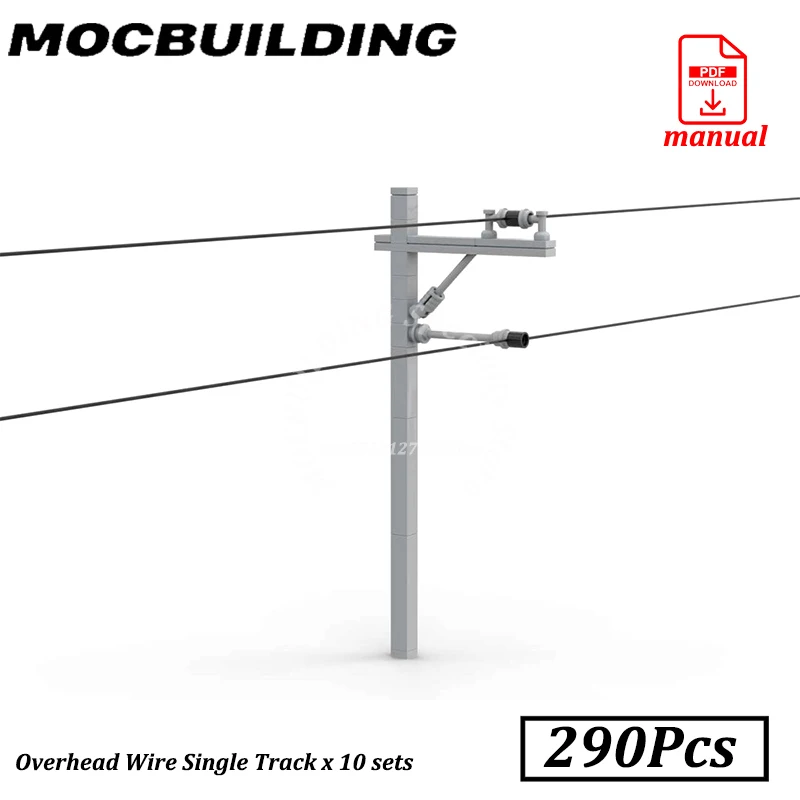 Overhead Wire Double Track City Tram Railway Add-on Model Overhead Wire Single Track MOC Bouwstenen Baksteen Speelgoed Cadeau