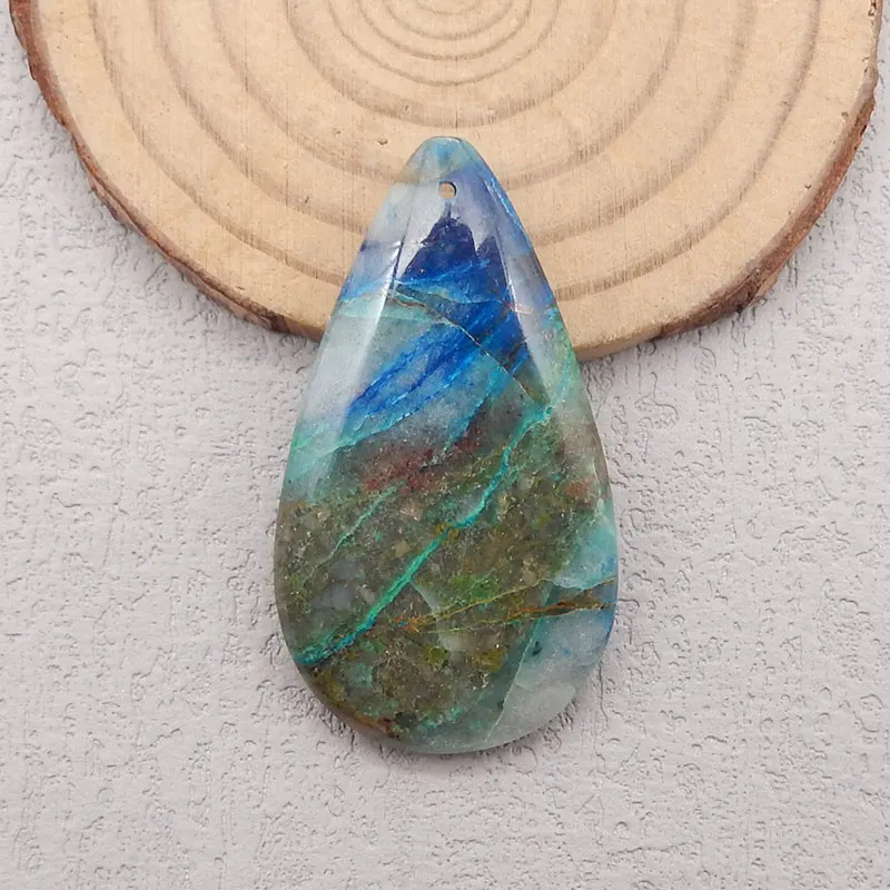 Natural Stone Chrysocolla Pendant Bead,Semi-precious Stone Fashion Jewelry Necklace Accessories