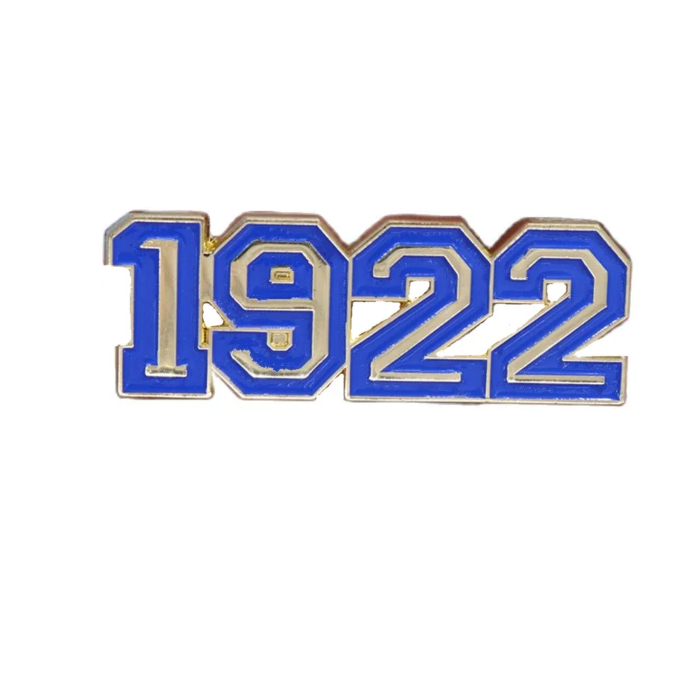 High Quality Metal Gold Plating Blue Enamel Since Founded Years 1922 Pin Greek Social Sisterhood Sigma Gamma Rho Label Brooch